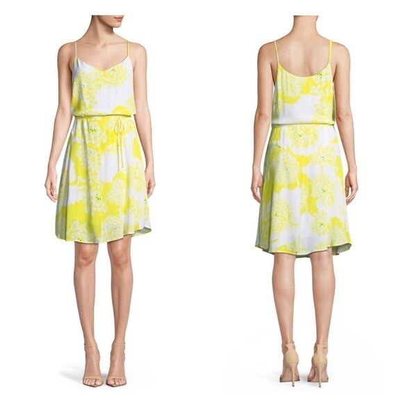 Cupcakes and Cashmere Dayen Dress Yellow White Floral Tie - Picture 1 of 4
